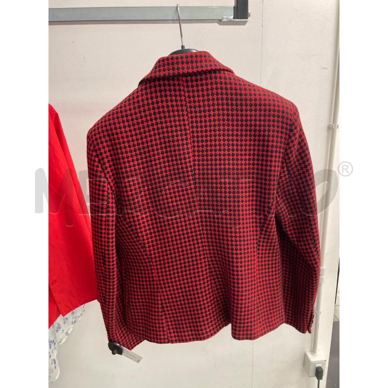 GIACCA DONNA ROSSA ROMBI NERI VINTAGE SMARCHIATA | Mercatino dell'Usato Montesilvano 3