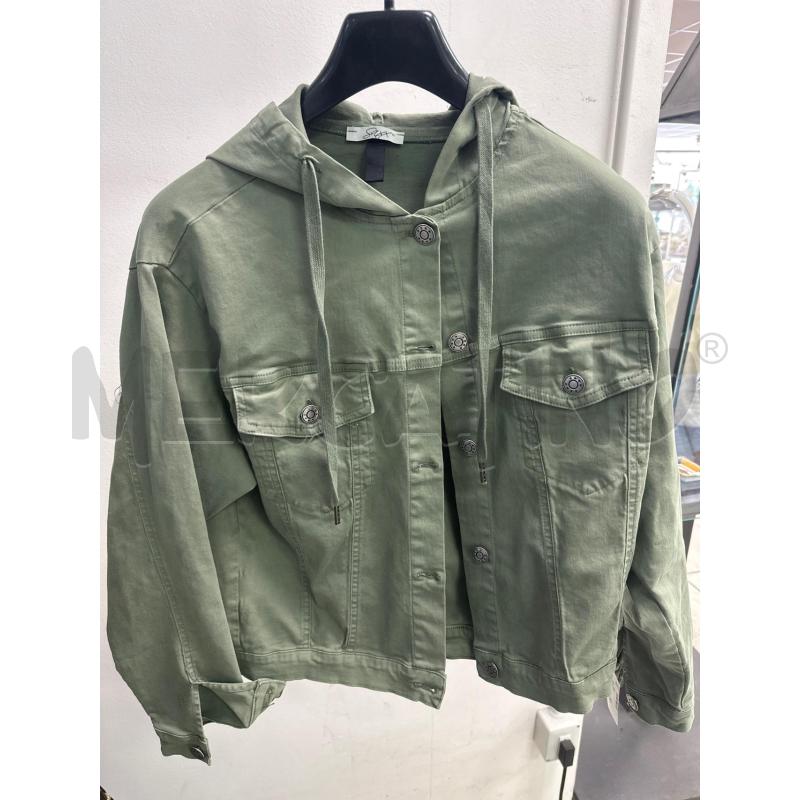 GIACCA DONNA SAXX VERDE MILITARE CAPPUCCIO | Mercatino dell'Usato Montesilvano 1