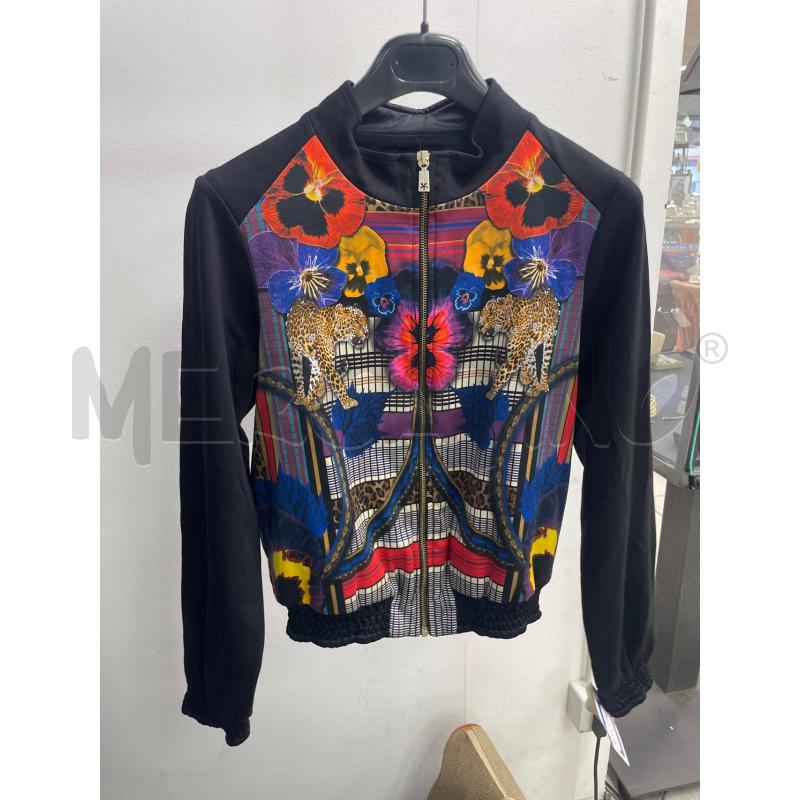 GIACCA DONNA WHO*S WHO NERA FANTASIA LEOPARDO FIORI FANTASIA | Mercatino dell'Usato Montesilvano 1