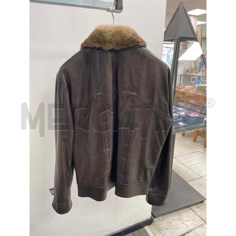 GIACCA UOMO VERA PELLE COLLO PELO BEIGE | Mercatino dell'Usato Montesilvano 2