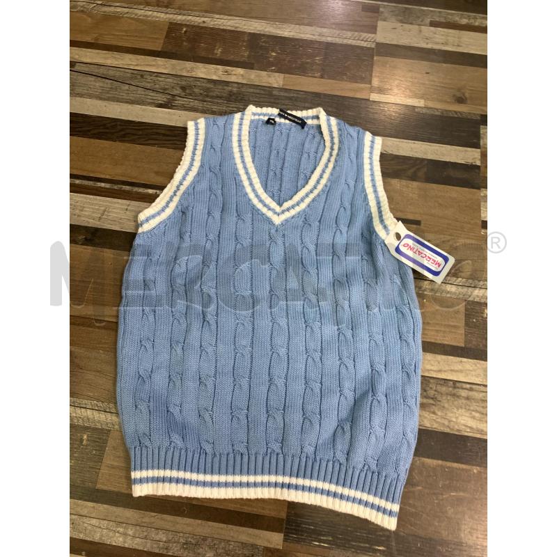 GILET DONNA CELESTE BIANCO TRECCE MELVILLE | Mercatino dell'Usato Montesilvano 1