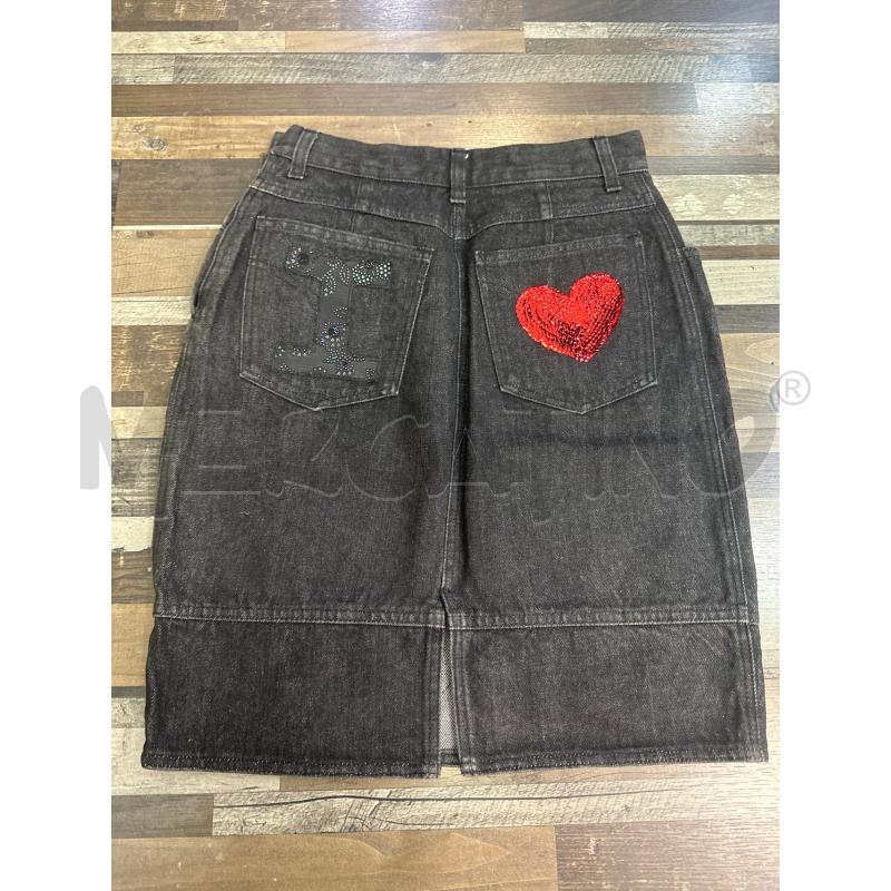 GONNA MOSCHINO JEANS DENIM GRIGIA PAILLETTES SCRITTA JEANS | Mercatino dell'Usato Montesilvano 3