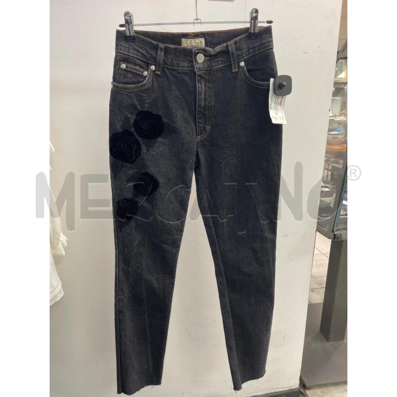 JEANS DONNA BLUE MARINE TG 38 NERO ROSE VELLUTO | Mercatino dell'Usato Montesilvano 1