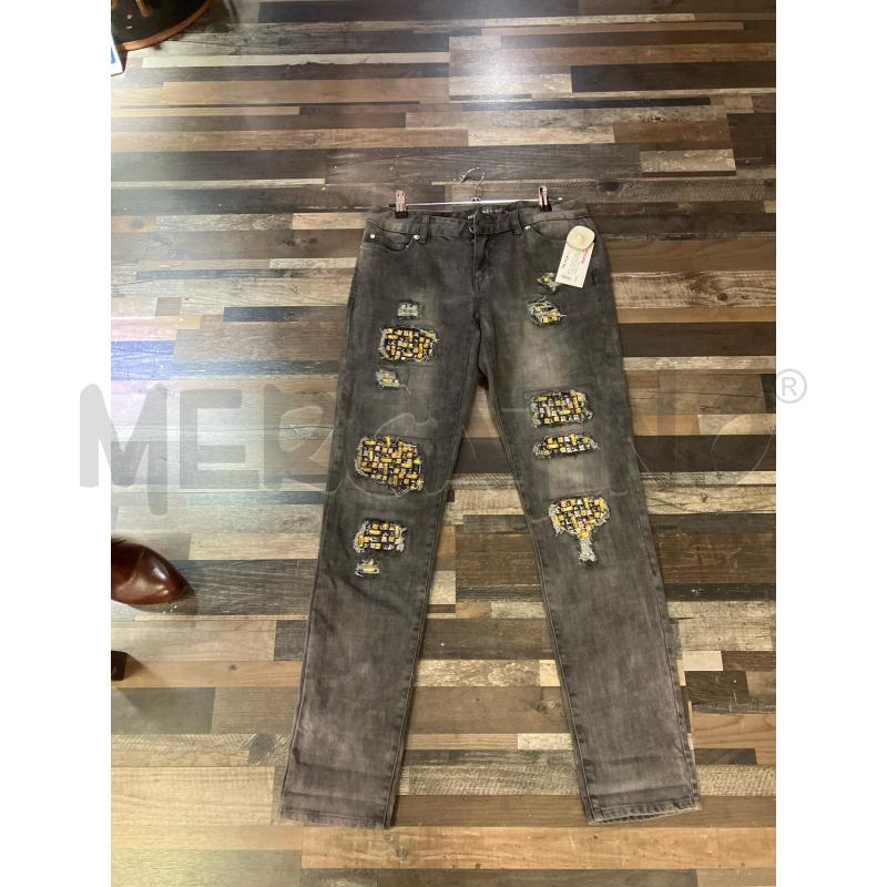 JEANS DONNA MICHAEL KORS GRIGIO STRASS GIALLI ARGENTATI STRAPPATI | Mercatino dell'Usato Montesilvano 1