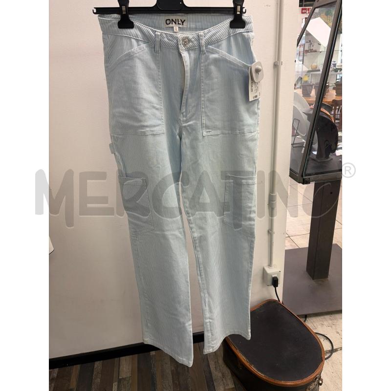 JEANS DONNA ONLY BIANCO RIGHE CELESTI TASCHE | Mercatino dell'Usato Montesilvano 1