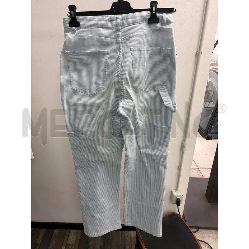 JEANS DONNA ONLY BIANCO RIGHE CELESTI TASCHE | Mercatino dell'Usato Montesilvano 3