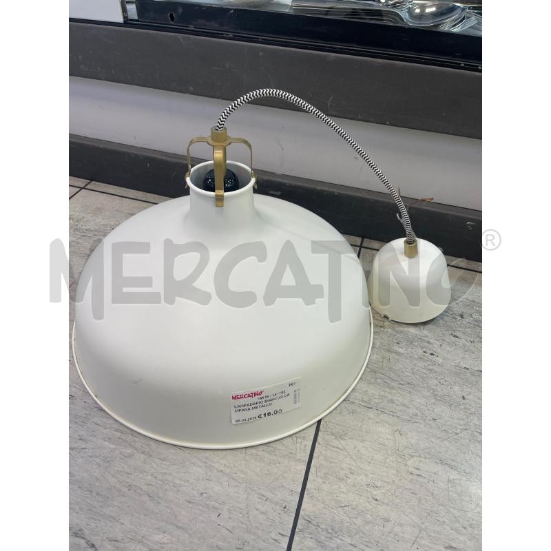 LAMPADARIO BIANCVO CAMPANA METALLO | Mercatino dell'Usato Montesilvano 1