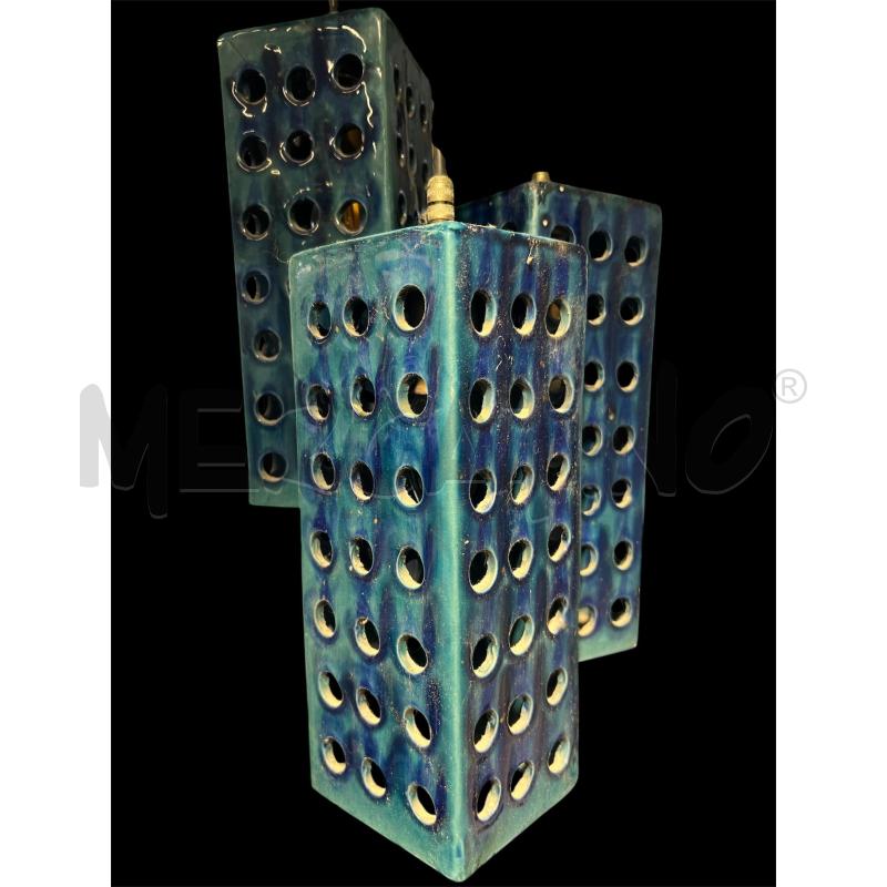 LAMPADARIO CERAMICA SOSPENSIONE H.80CM NELLO STILE BITOSSI 3 LUCI | Mercatino dell'Usato Montesilvano 2