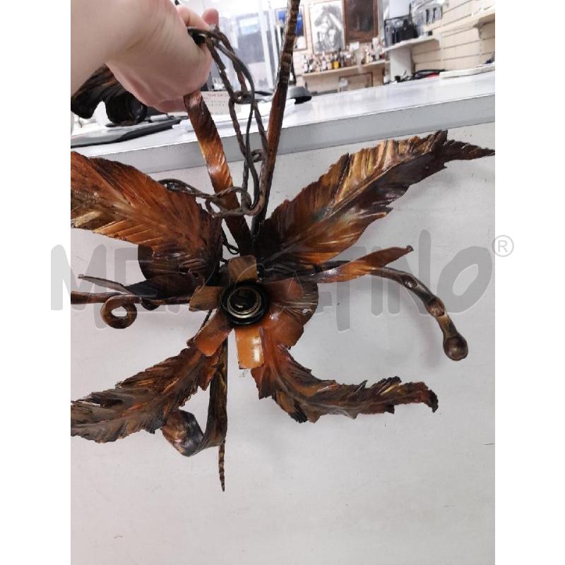 LAMPADARIO FERRO BATTUTO TIPO FOGLIE 55X60 | Mercatino dell'Usato Montesilvano 3