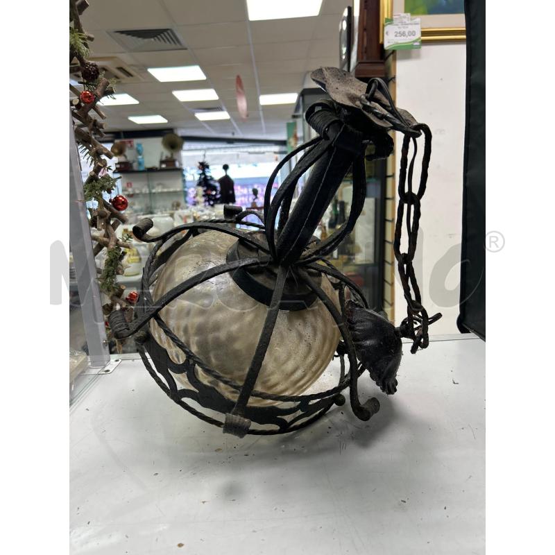 LAMPADARIO FERRO BATTUTO VETRO | Mercatino dell'Usato Montesilvano 1