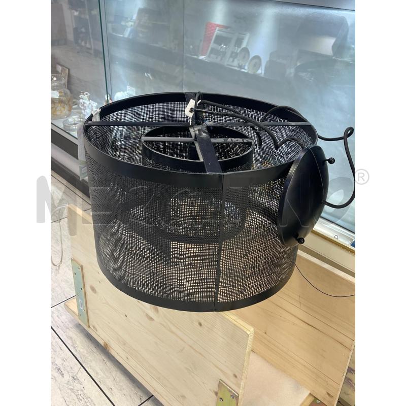 LAMPADARIO NERO FERRO DOPPIO TONDO | Mercatino dell'Usato Montesilvano 1