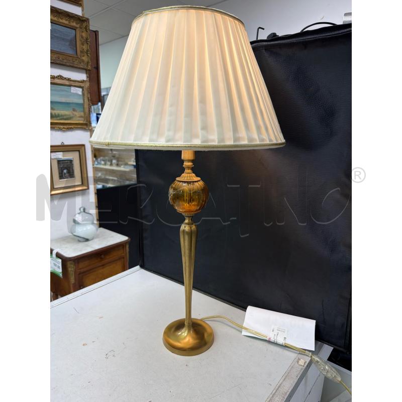 LAMPADA TAVOLO METALLO DORATTO VETRO H. 63 CM | Mercatino dell'Usato Montesilvano 1