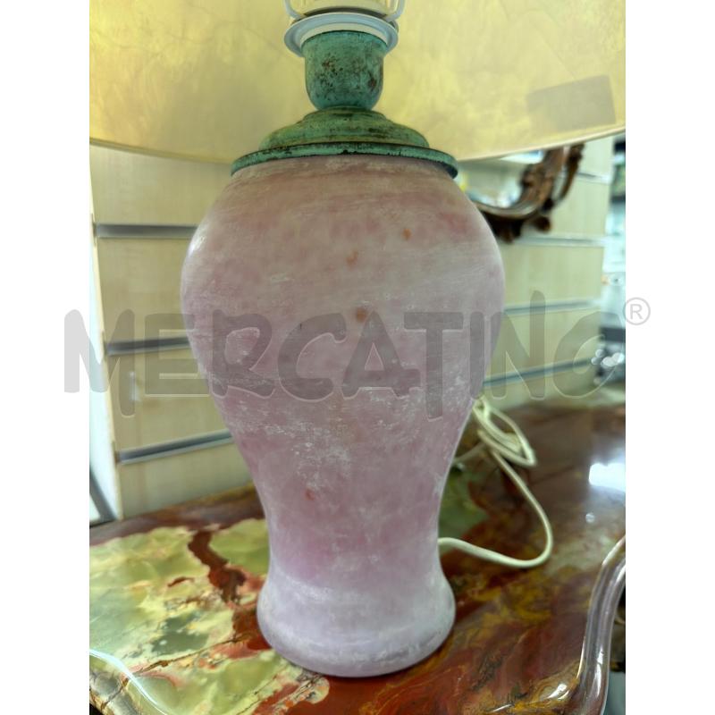 LAMPADA TAVOLO VETRO ROSA  | Mercatino dell'Usato Montesilvano 2