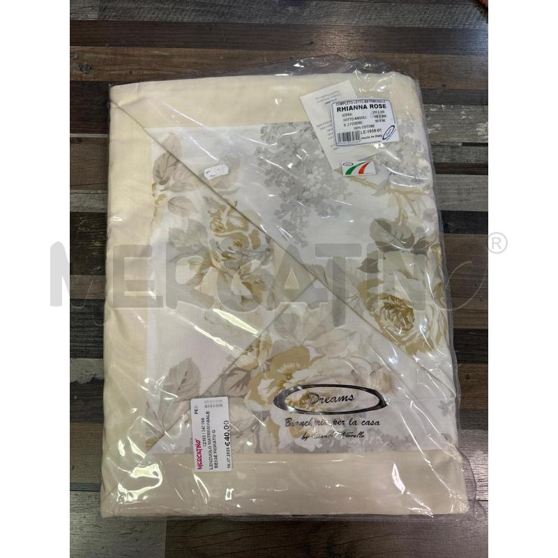 LENZUOLO MATRIMONIALE BEIGE FIORATO GIALLO  | Mercatino dell'Usato Montesilvano 1