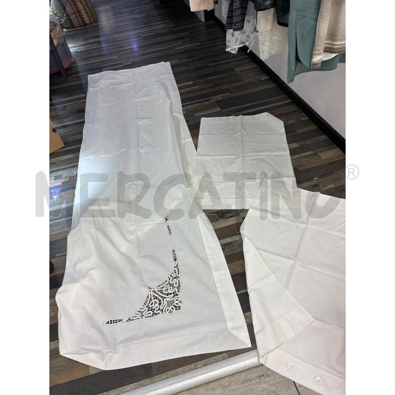 LENZUOLO MATRIMONIALE BIANCO INSERTI TOMBOLO BIANCO | Mercatino dell'Usato Montesilvano 1