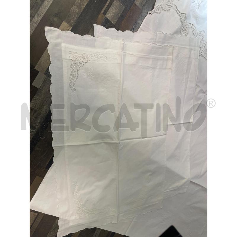 LENZUOLO MATRIMONIALE BIANCO INTAGLIATO + FEDERE  | Mercatino dell'Usato Montesilvano 3