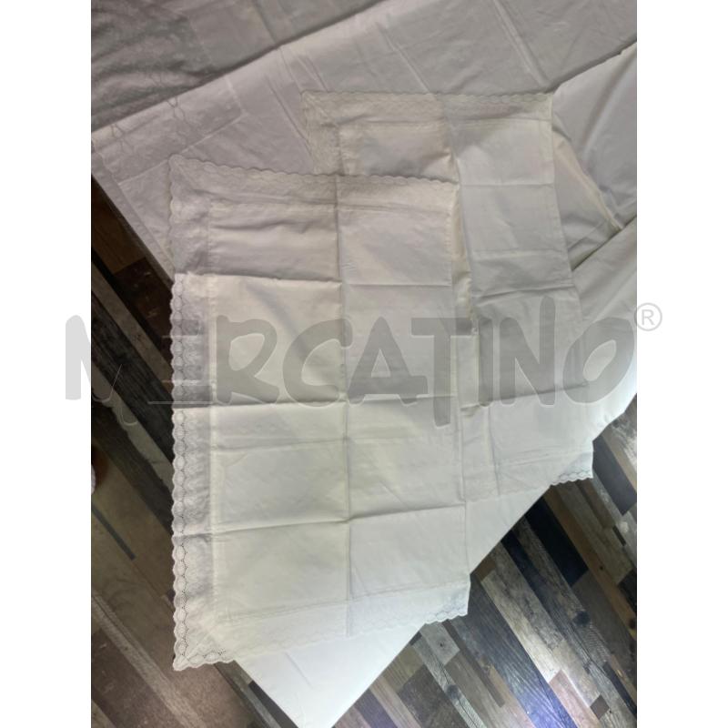 LENZUOLO MATRIMONIALE COMPLETO BIANCO PIZZO SAN GALLO | Mercatino dell'Usato Montesilvano 2