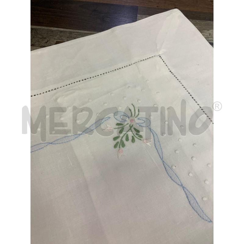 LENZUOLO MATRIMONIALE COPPIA BIANCA + FEDERE FIORELLINI CELESTI | Mercatino dell'Usato Montesilvano 3