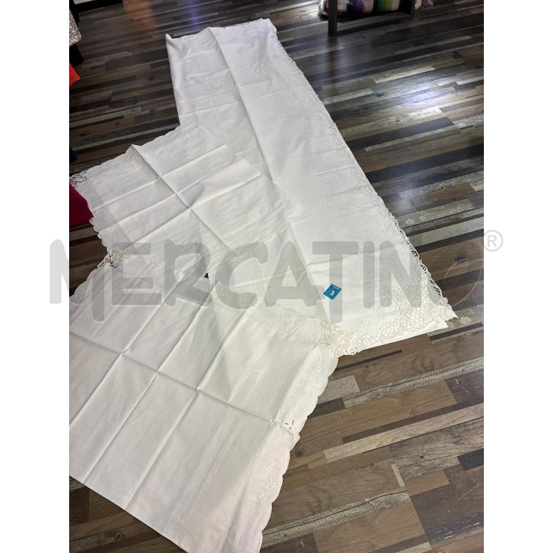 LENZUOLO MATRIMONIALE LINO FIORI RICAMATI MACCHINA+ FEDERE | Mercatino dell'Usato Montesilvano 1