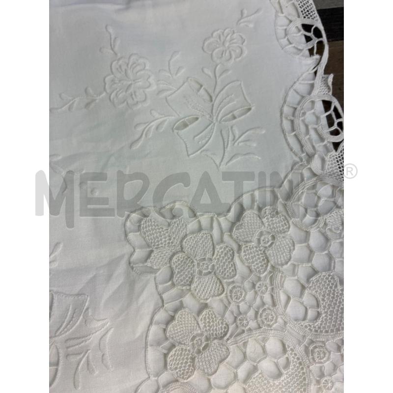 LENZUOLO MATRIMONIALE LINO FIORI RICAMATI MACCHINA+ FEDERE | Mercatino dell'Usato Montesilvano 4