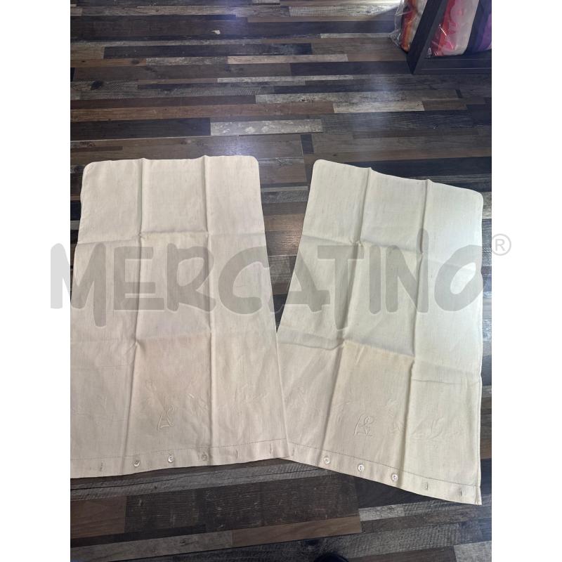LENZUOLO MATRIMONIALE LINO RICAMATO + 2 FEDERE PICCOLE | Mercatino dell'Usato Montesilvano 3