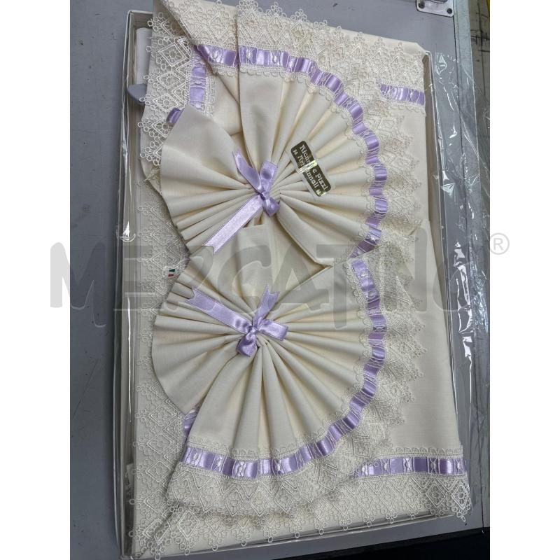 LENZUOLO MATRIMONIALE N 2 + FEDERE BEIGE LACCETTO LILLA | Mercatino dell'Usato Montesilvano 1