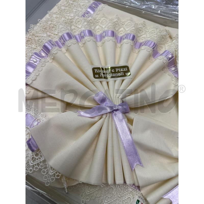 LENZUOLO MATRIMONIALE N 2 + FEDERE BEIGE LACCETTO LILLA | Mercatino dell'Usato Montesilvano 2