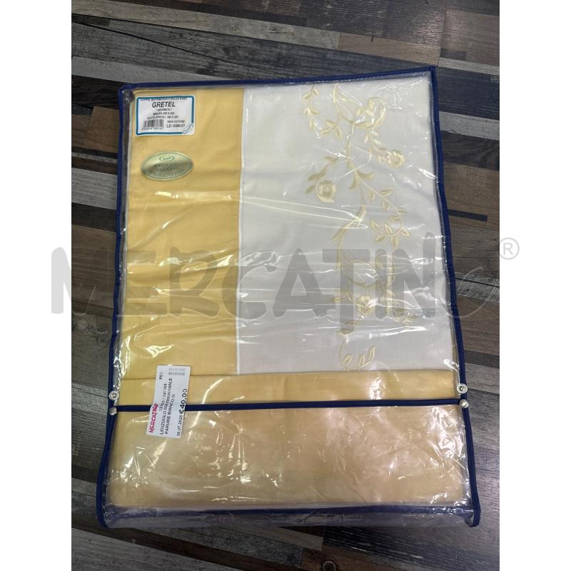 LENZUOLO MATRIMONIALE PARURE BIANCO GRECA GIALLA FIORI GIALLI | Mercatino dell'Usato Montesilvano 1