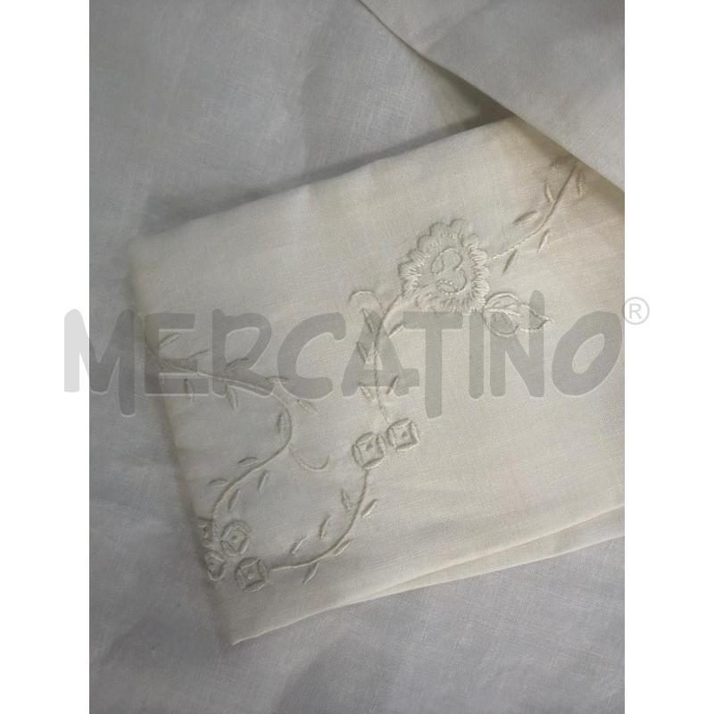 LENZUOLO MATRIMONIALE RICAMATO+ FEDERE PURO LINO | Mercatino dell'Usato Montesilvano 3