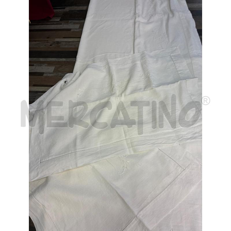 LENZUOLO MATRIMONIALE RICAMATO + 2 FEDERE TESSUTO VINTAGE | Mercatino dell'Usato Montesilvano 2