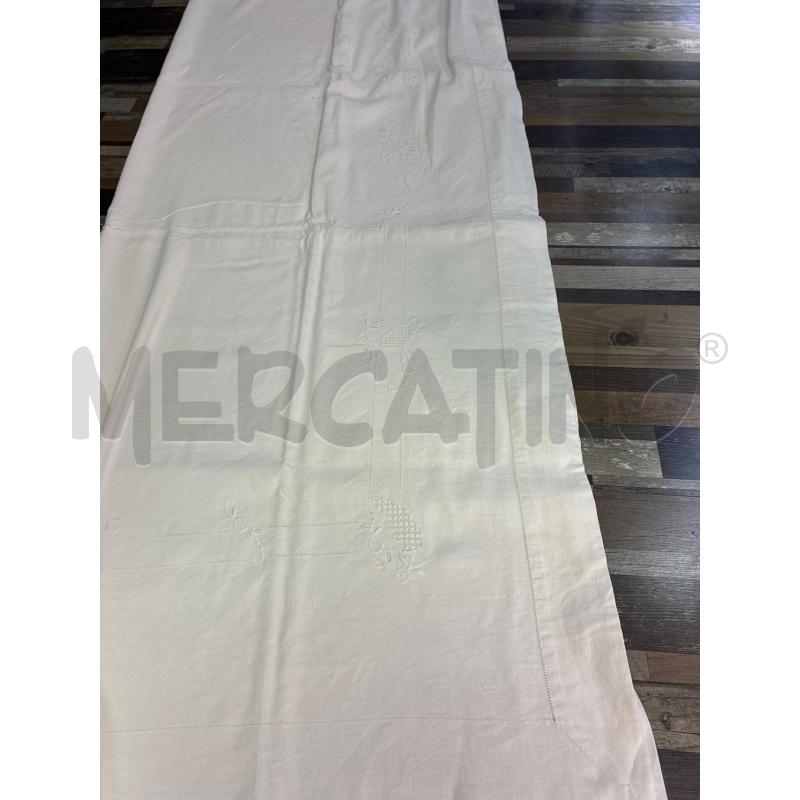 LENZUOLO MATRIMONIALE RICAMATO + 2 FEDERE TESSUTO VINTAGE | Mercatino dell'Usato Montesilvano 3