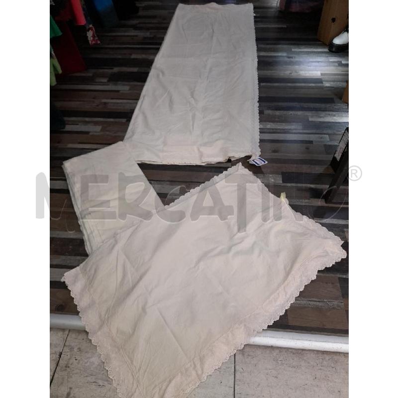 LENZUOLO MATRIMONIALE ZUCCHI BEIGE PIZZO SAN GALLO COMPLETO | Mercatino dell'Usato Montesilvano 1