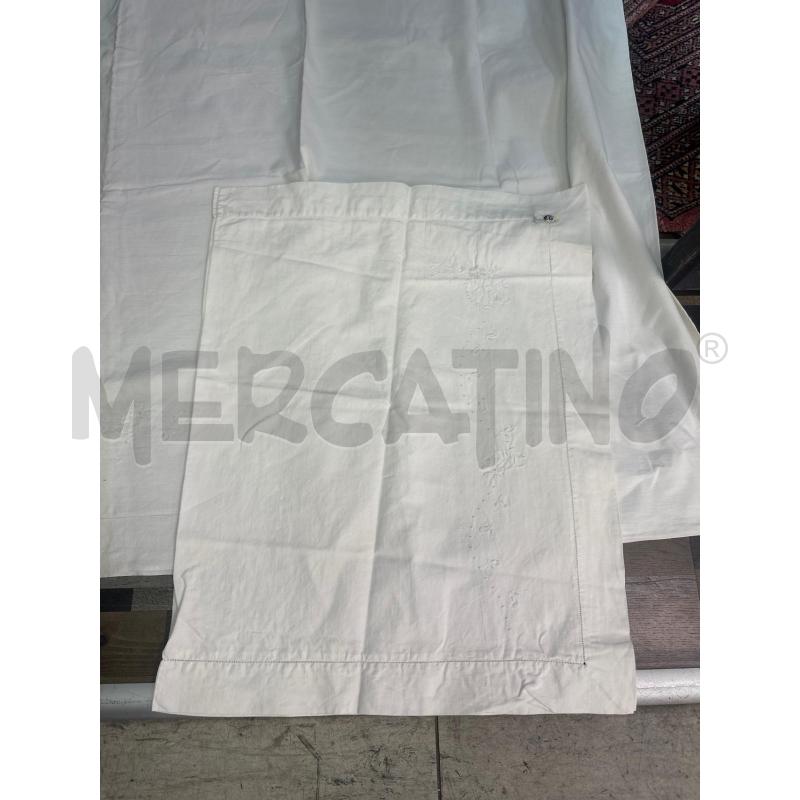 LENZUOLO MATRIMONIALE + 2 FEDERE LINO RICAMATE FIORI  | Mercatino dell'Usato Montesilvano 2