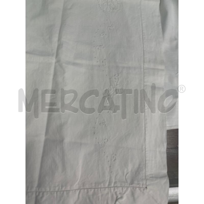 LENZUOLO MATRIMONIALE + 2 FEDERE LINO RICAMATE FIORI  | Mercatino dell'Usato Montesilvano 3