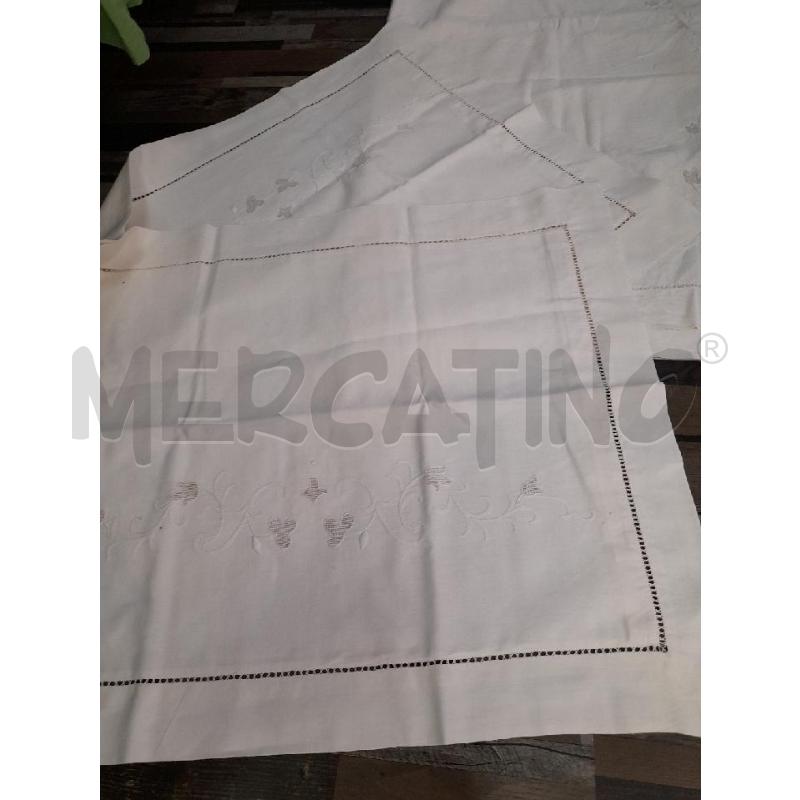 LENZUOLO MATRIMONIALE + 2 FEDERE RICAMATO BIANCO | Mercatino dell'Usato Montesilvano 3