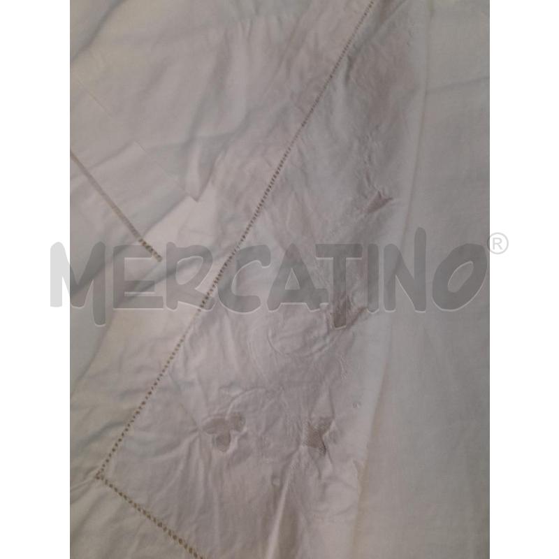 LENZUOLO MATRIMONIALE + 2 FEDERE RICAMATO BIANCO | Mercatino dell'Usato Montesilvano 4