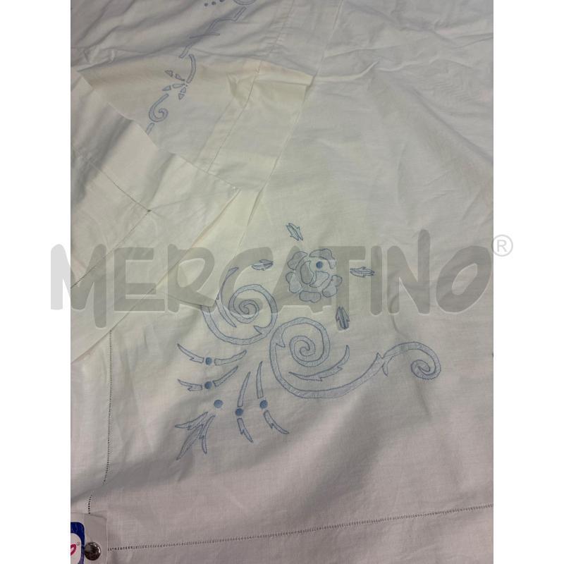 LENZUOLO MATRIMONIALE + 2 FEDERE RICAMATO BLU | Mercatino dell'Usato Montesilvano 2