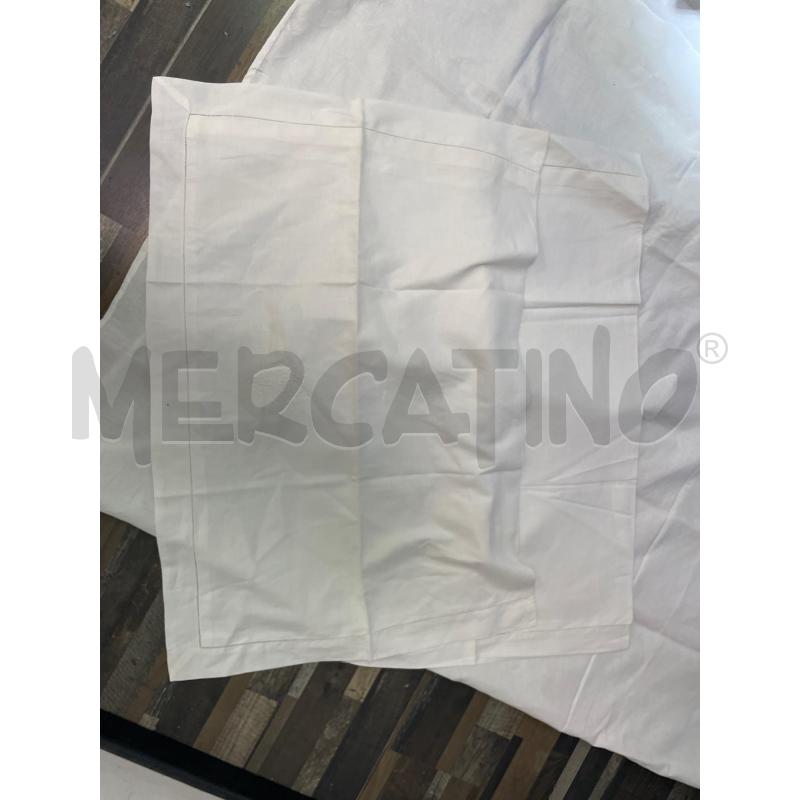 LENZUOLO MATRIMONIALE + FEDERE MISTO LINO BIANCO FIORI RICAMATI MACCHINA | Mercatino dell'Usato Montesilvano 2