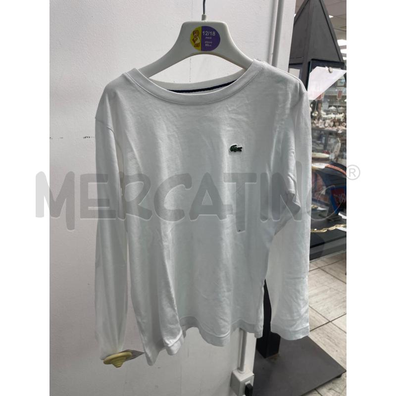 MAGLIA BAMBINO LACOSTE BIANCA MANICA LUNGA | Mercatino dell'Usato Montesilvano 1