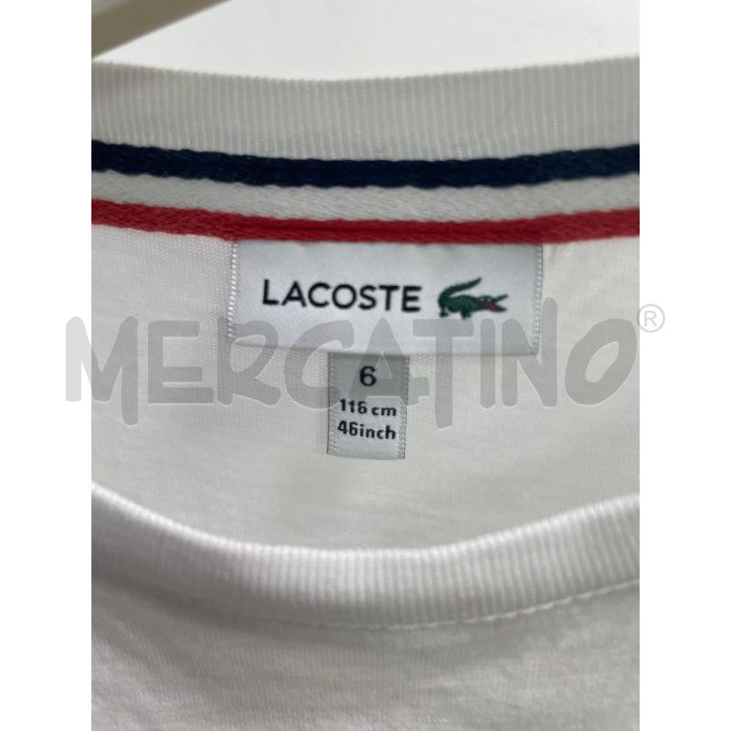 MAGLIA BAMBINO LACOSTE BIANCA MANICA LUNGA | Mercatino dell'Usato Montesilvano 3