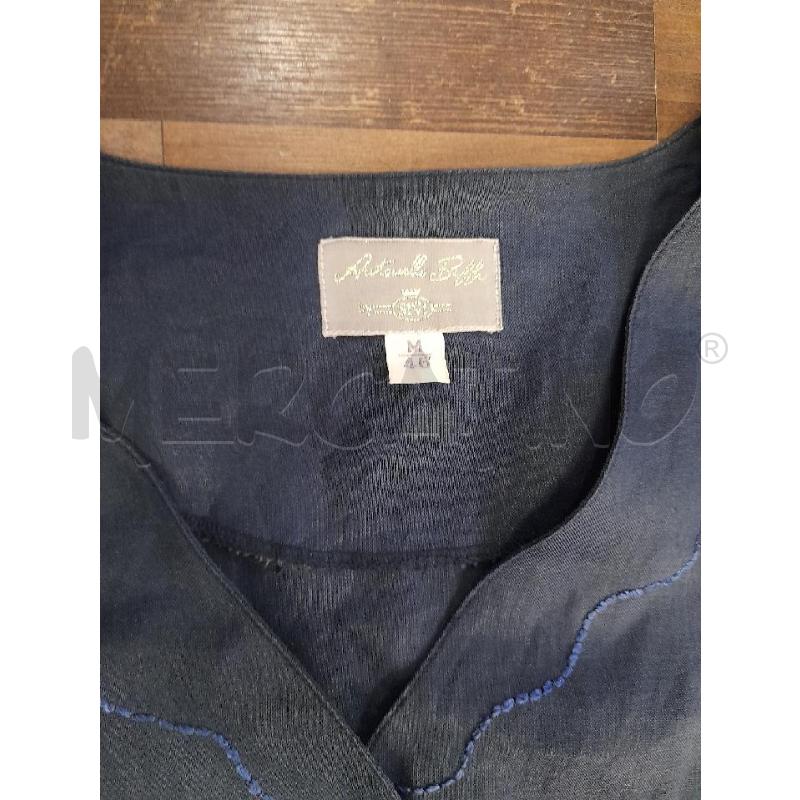MAGLIA DONNA ANTONELLA BIFFI BLU LINO RICAMATA | Mercatino dell'Usato Montesilvano 2