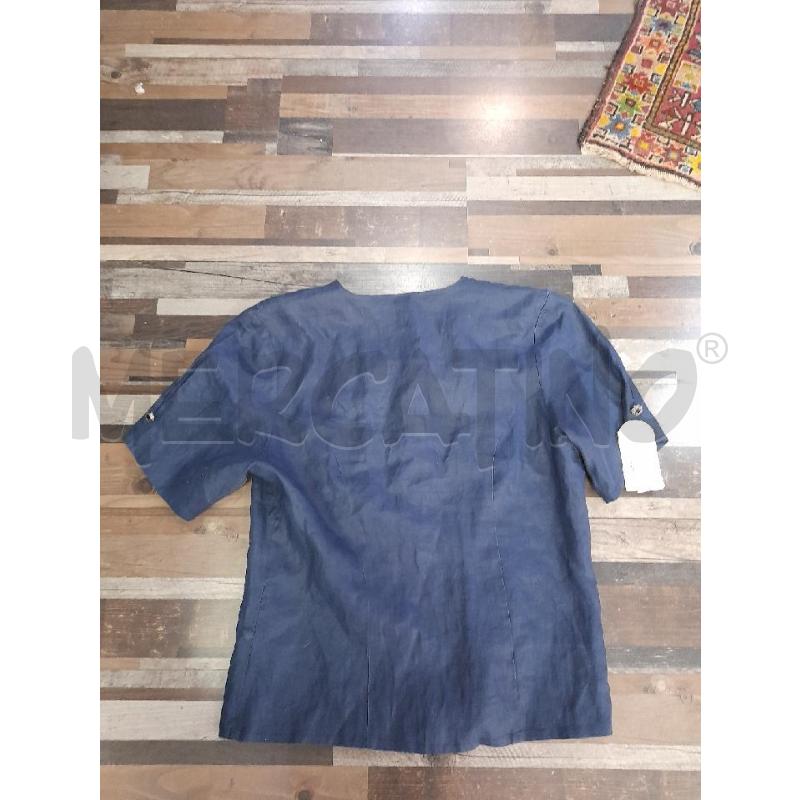 MAGLIA DONNA ANTONELLA BIFFI BLU LINO RICAMATA | Mercatino dell'Usato Montesilvano 3