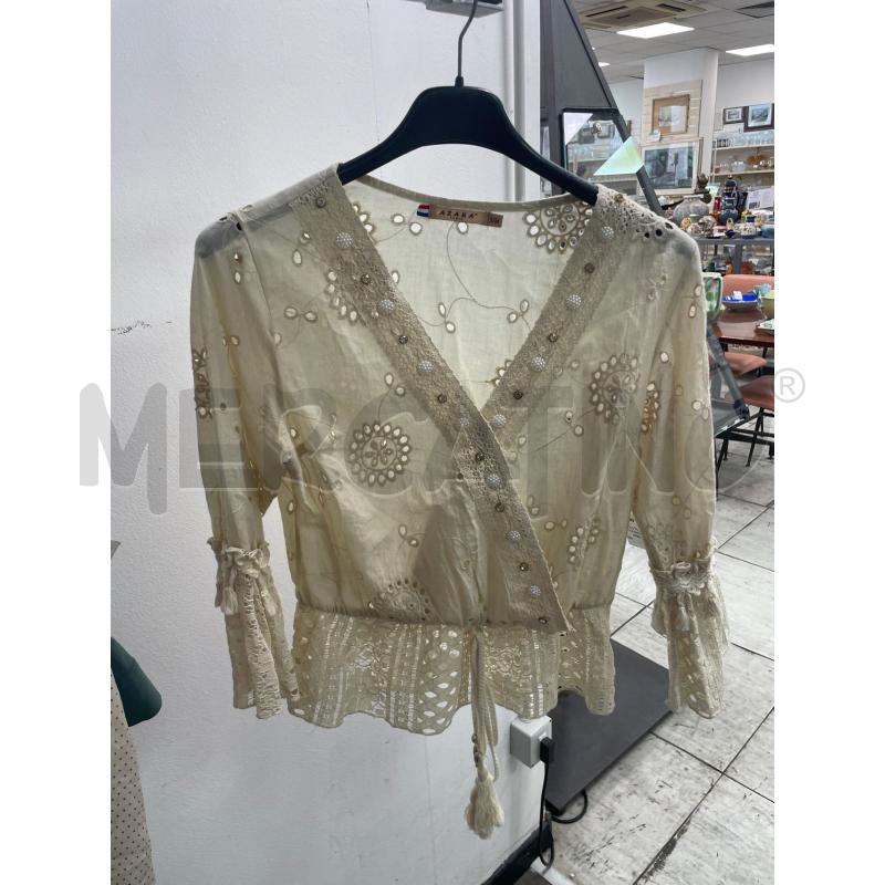 MAGLIA DONNA AZAKA PARIS BEIGE PIZZO | Mercatino dell'Usato Montesilvano 1