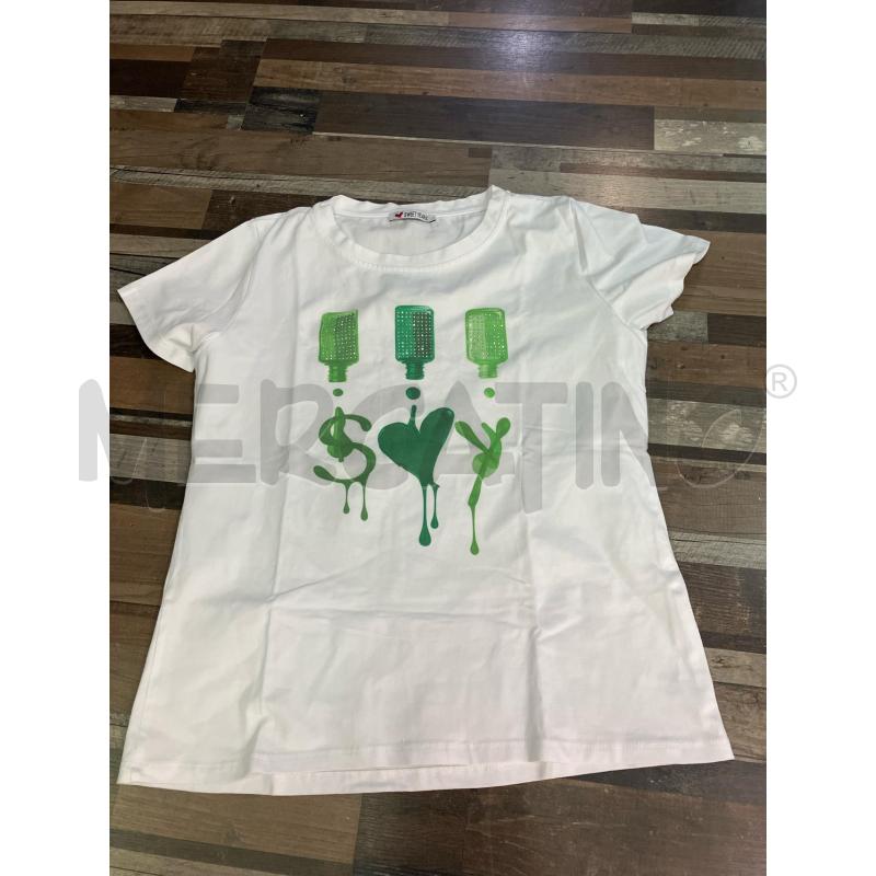 MAGLIA DONNA BIANCA VERDE SWETT YEARS  | Mercatino dell'Usato Montesilvano 1