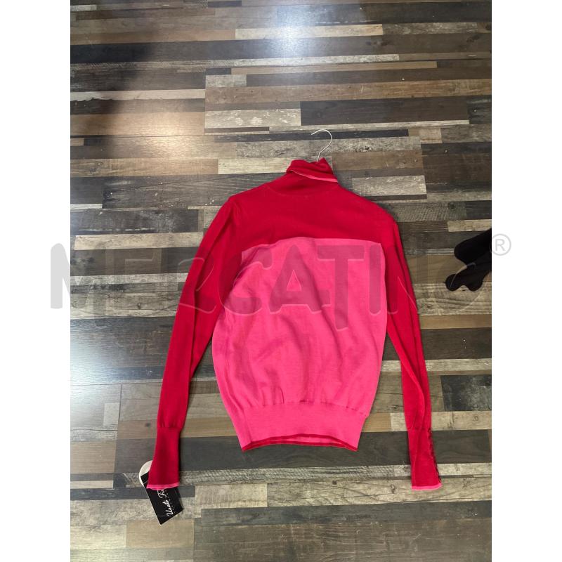 MAGLIA DONNA BLUE LES COPAINS COLLO ALTO ROSSO ROSA | Mercatino dell'Usato Montesilvano 1