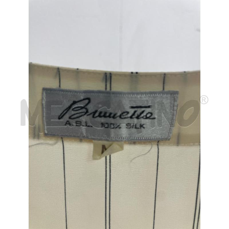 MAGLIA DONNA BRUNETTE SETA BIANCA RIGHINE GRIGIE | Mercatino dell'Usato Montesilvano 2