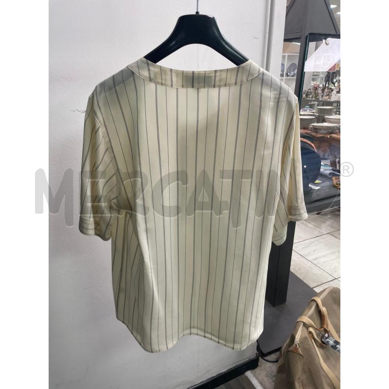 MAGLIA DONNA BRUNETTE SETA BIANCA RIGHINE GRIGIE | Mercatino dell'Usato Montesilvano 3