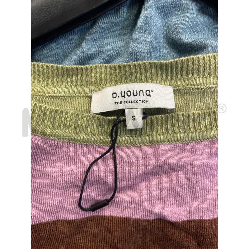 MAGLIA DONNA B YOUNG RIGHE COLORATE VIOLA MARRO VERDE | Mercatino dell'Usato Montesilvano 3