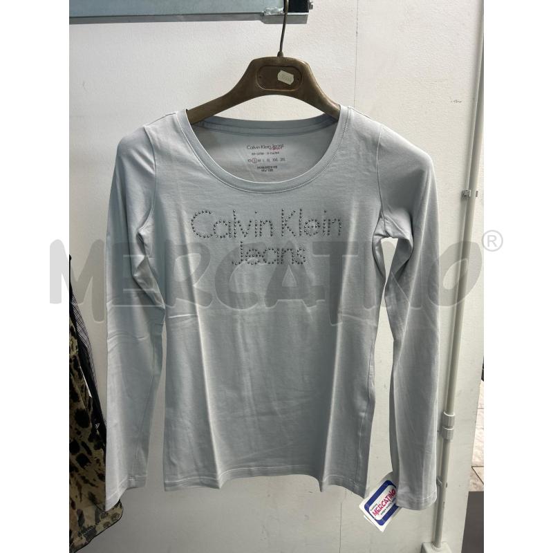 MAGLIA DONNA CALVIN KLEIN JEANS GRIGIA SCRITTA GLITTER | Mercatino dell'Usato Montesilvano 1