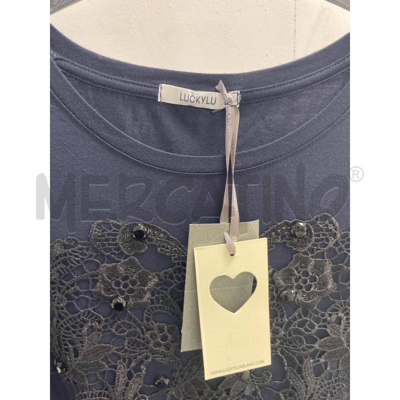 MAGLIA DONNA CANOTTA BLU /NERO LUCKYLU TG M | Mercatino dell'Usato Montesilvano 2